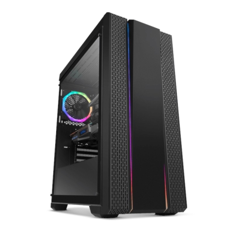 Nox Hummer Fusion - Caja microATX - Lateral cristal templado - 2  x USB 2.0 - 2 x USB 3.0 - HD Audio - 1 x 120mm ARGB incluido - hasta 6 ventiladores