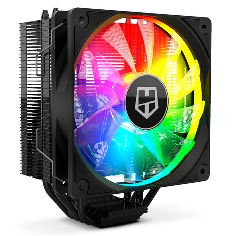 Nox Hummer H-224 ARGB - Ventilador + Disipador - 120mm con PWM ARGB - 4 heatpipies - LGA1700/1151/1150/1156/1155/1200/2011/2066 - AMD AM4/AM5