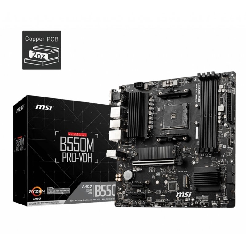 PB MSI B550M PRO-VDH M-ATX Skt AM4 4xDDR4 3200MHz HDMI DP VGA LAN 2xM.2