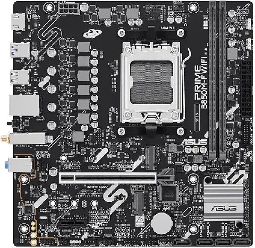 PLACA ASUS PRIME B850M-F WIFI,AMD,AM5,B850,2DDR5,128GB,1HDMI,4SATA3+2M.2,GBLAN+WIFI6+BT5.3,5USB3.2,MATX