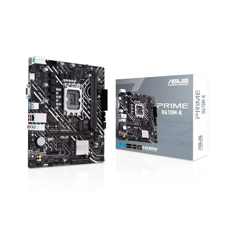 PLACA ASUS PRIME H610M-K,INTEL,1700,H610,2DDR5,96G,VGA+HDMI,GBLAN,4SATA3+M.2,3USB3.2,MATX