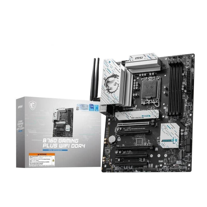 PLACA MSI B760 GAMING PLUS WIFI DDR4,INTEL,1700,B760,4DDR4,192GB,HDMI+DP,4SATA+2M.2,6USB 3.2,2.5GB+WIFI6E+BT5.3,ATX