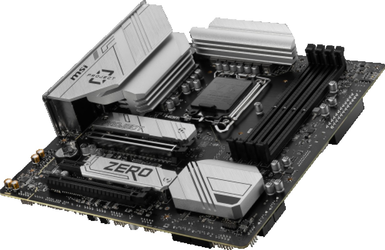 PLACA MSI B760M PROJECT ZERO,BTF,INTEL,1700,B760,4DDR5,256GB,HDMI+DP,4SATA3/6G+2M.2,9USB3.2,2.5GB+WIFI6E+BT5.3,MATX