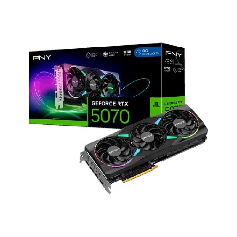 PNY GeForce RTX 5070 12GB ARGB Overclocked Triple Fan