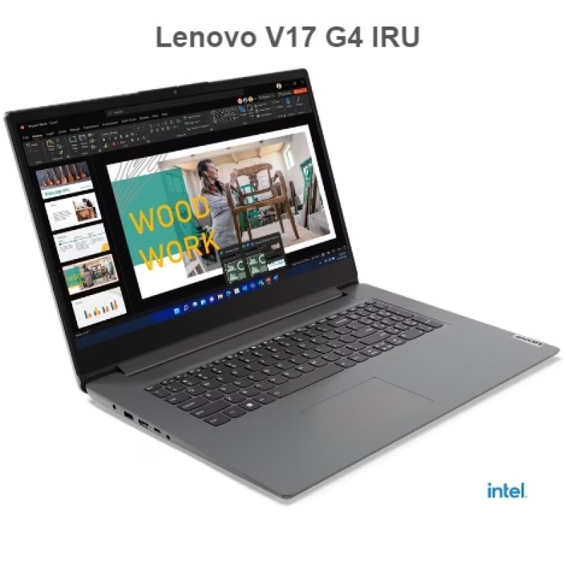 PORTATIL LENOVO V17 G4 IRU i3-1315U 17.3"FHD 8GB 256SSD USB-C RJ45 W11 3años garantia