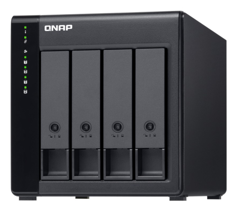 QNAP TL-D400S caja para disco duro externo Carcasa de disco duro/SSD Negro, Gris 2.5/3.5"