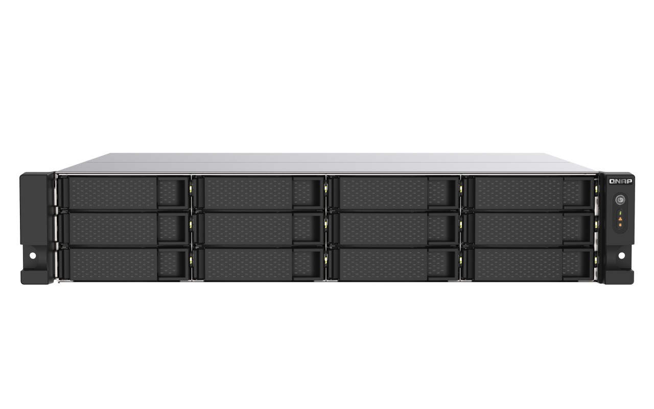 QNAP TS-1273AU-RP-8G servidor de almacenamiento NAS Bastidor (2U) Ryzen Embedded V1500B 8GB DDR4 0 TB QNAP QTS Aluminio, Negro