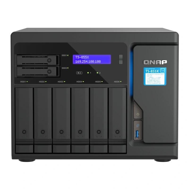 QNAP TS-855X SAN Torre Intel Atom® C5125 8GB DDR4 0 TB QNAP QTS Negro