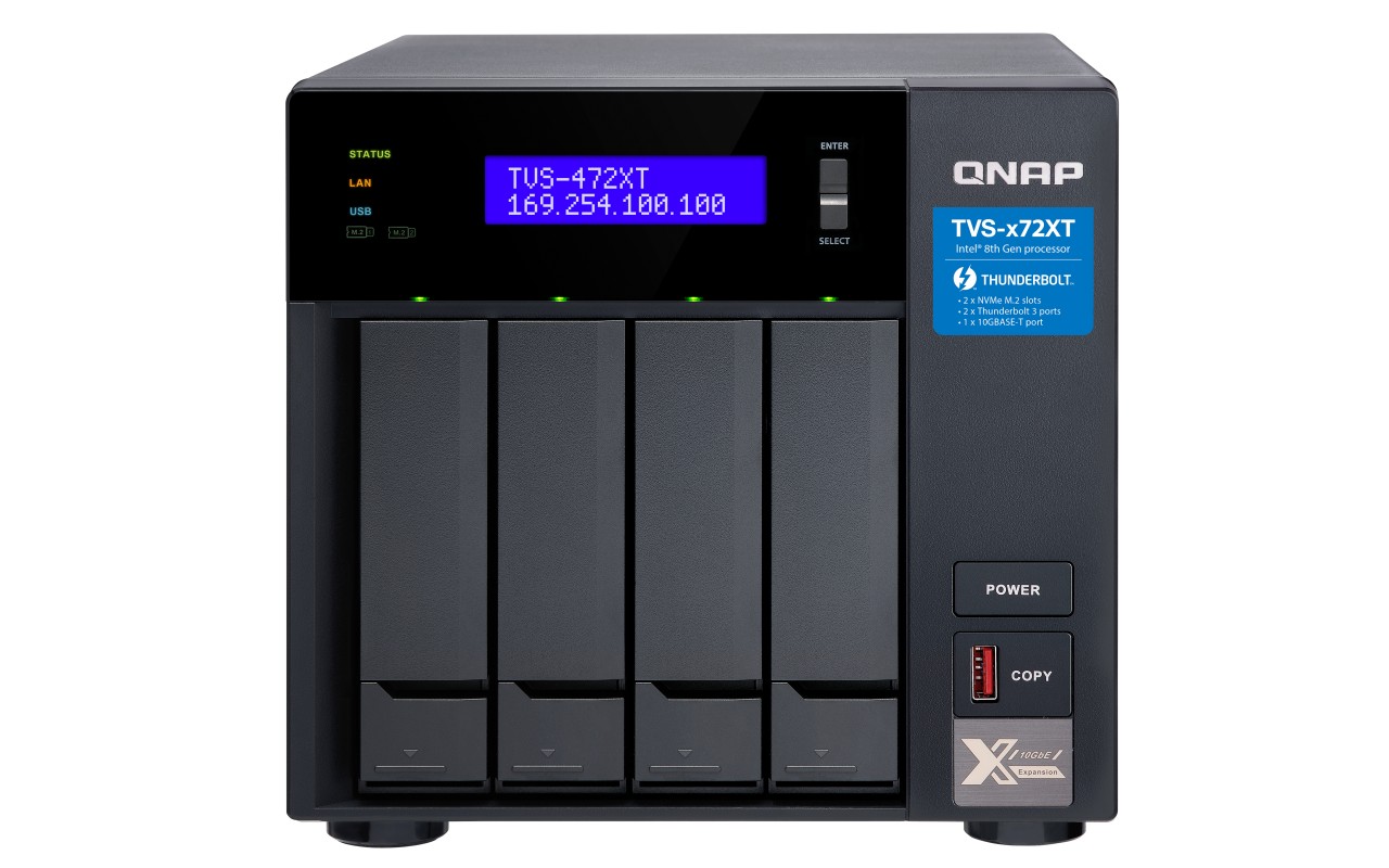 QNAP TVS-472XT NAS Torre Intel® Core™ i3 4GB DDR4 0 TB QNAP QTS Negro