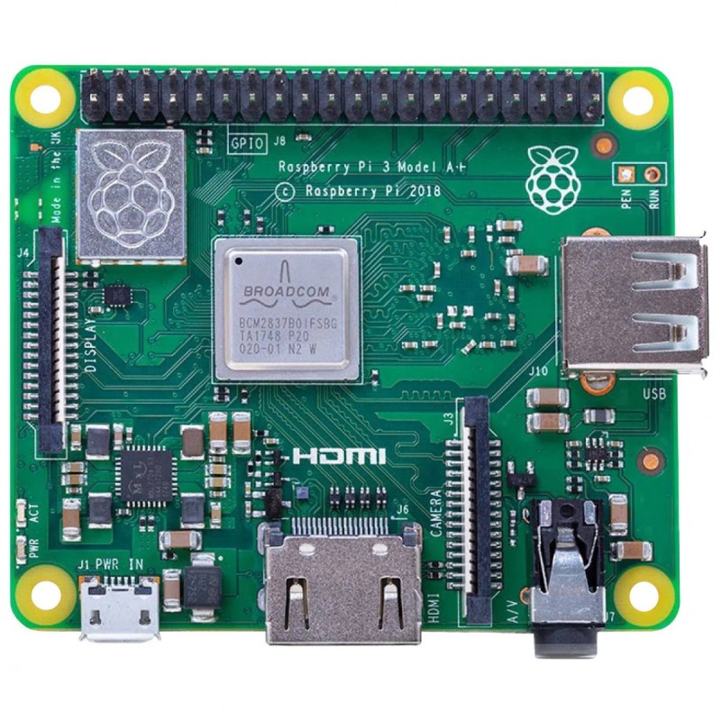 Raspberry placa base pi 3 modelo a+ raspberry placa base pi 3 modelo a+ , cortex a 1.4ghz, wifi 5ghz (11811853)