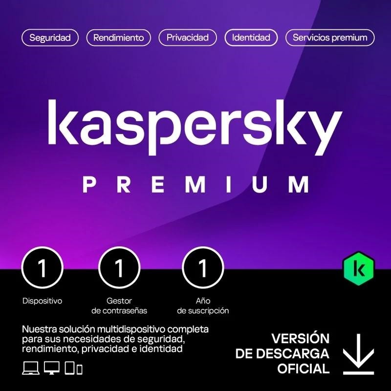 SOFTWARE KASPERSKY  PREMIUM  1 PC 1 AÑO ESD KL1047SDAFS