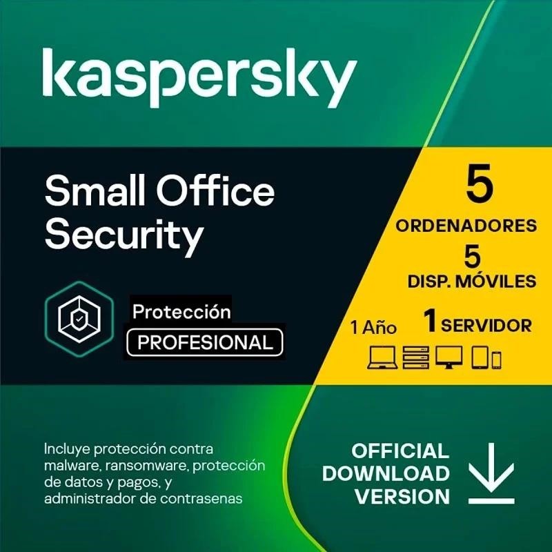 SOFTWARE KASPERSKY  SMALL OFFICE SECURITY 1 SERVER  5 PC 5 ANDD 1Y BASE ESD STOCK