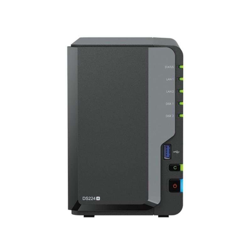 Servidor NAS SYNOLOGY DS224+ - Intel Celeron · 2GB · 6GB · 2 Bahias · USB