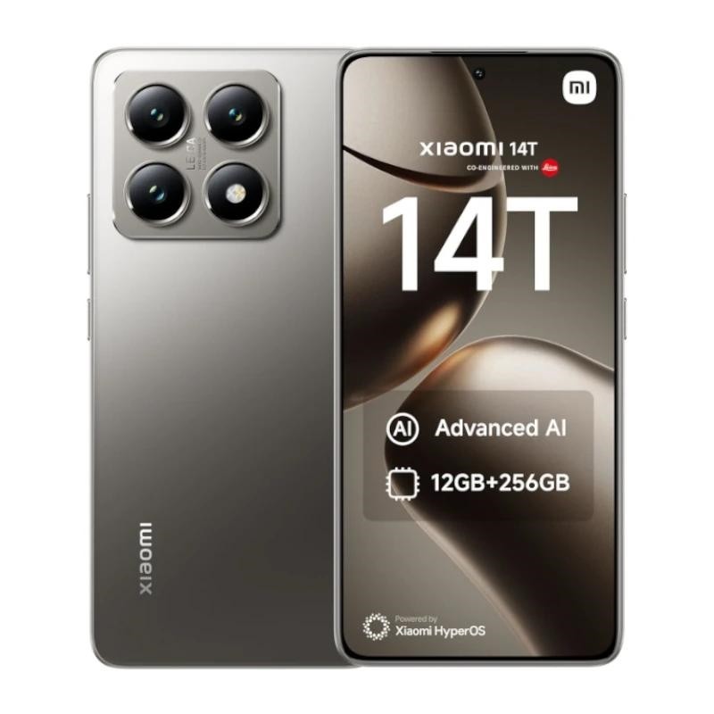 Smartphone XIAOMI 14T - MediaTek 8300 Ultra · 6,67 HDR10+ · 12GB · 256GB · HyperOS · Gris Titanio