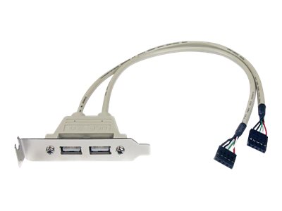 StarTech.com Cabezal Bracket Perfil Bajo 2 puertos USB 2.0 conexión a Placa Base Low Profile - 2x USB A Hembra -  2x IDC 5 Pines Hembra - panel USB -