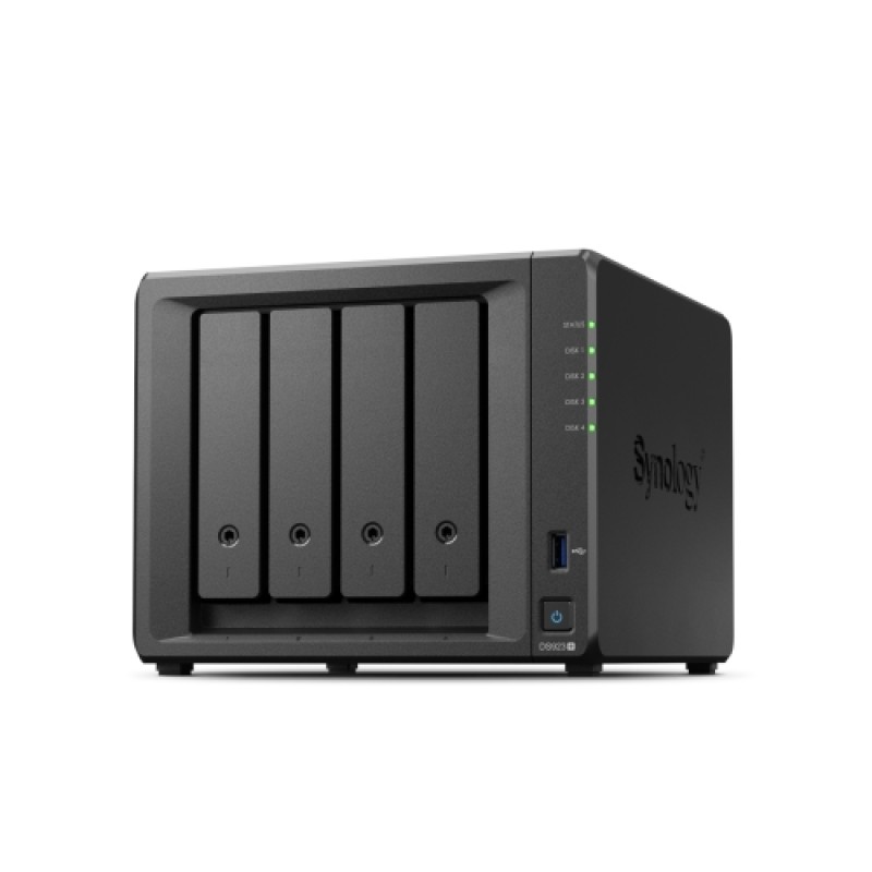 Synology DS923+ Disk Station - 4 x SATA (3.5"/2.5") - 2 x M.2 - Ryzen R1600 - 4GB DDR4 (Hasta 32GB - 2 ranuras) - 2 x Ethernet 1000base-T