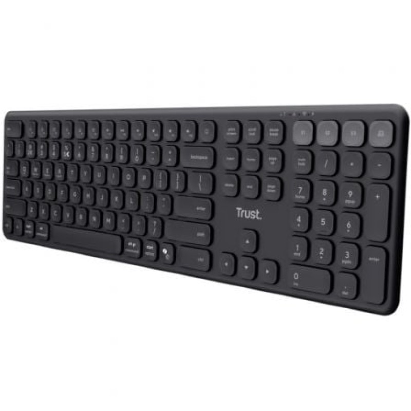 TECLADO TRUST WIRELESS VAIYA MULTIDISPOSITIVO DE TAMAÑO COMPLETO NEGRO 25635
