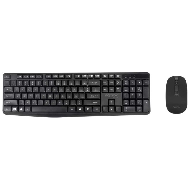 TECLADO Y MOUSE APPROX WIRELESS MX335 2.4GHZ USB APPROX COLOR NEGRO