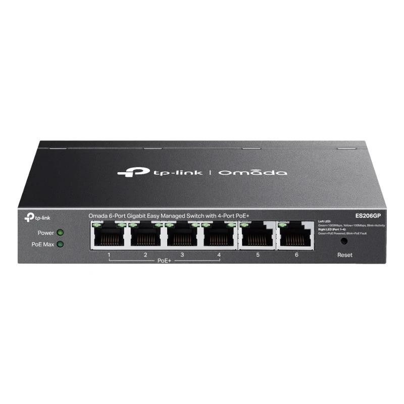 TP-Link Omada ES206GP switch Gestionado Gigabit Ethernet (10/100/1000) Energía sobre Ethernet (PoE) Negro