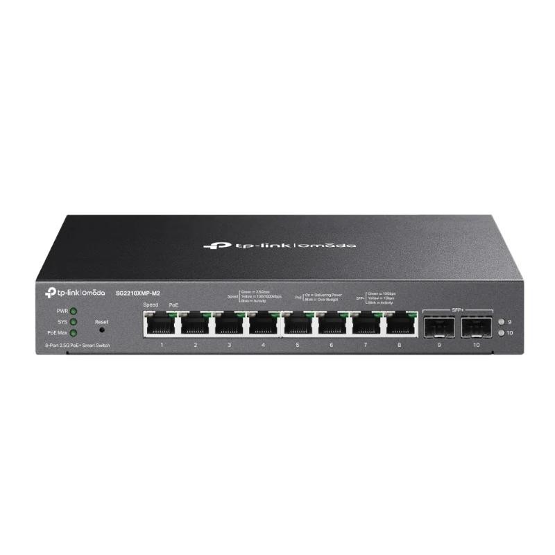 TP-Link Omada SG2210XMP-M2 switch Gestionado L2/L2+ 2.5G Ethernet (100/1000/2500) Energía sobre Ethernet (PoE) Montaje en pared/escritorio Negro