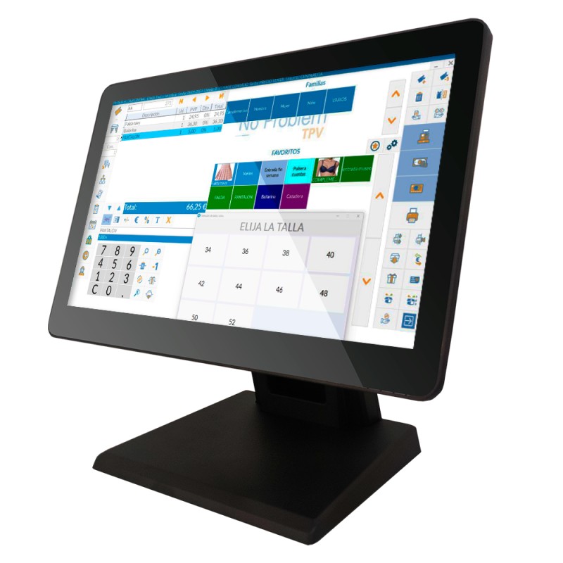 TPV 10POS 10T-16J418128/ Intel i5 7th/ 8GB/ 256GB SSD/ 15.6"/ Táctil/ WiFi/ Win11 IoT Incluye Software Verifactu + 2h de Formación