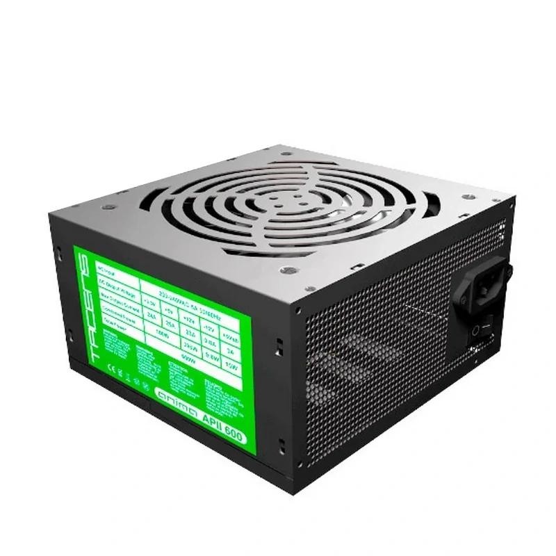 Tacens APIII600, Fuente Alimentación PC ATX 600W, Tecnología SMD 85% Bronze 12V, Ventilador Ultra-silencioso 12cm, Negro, 600 W, 200 - 240 V, 50 - 6