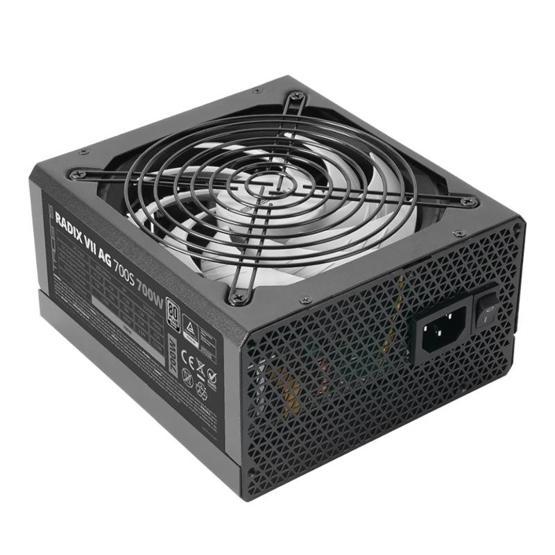 Tacens RADIX VII AG 700S, Fuente Alimentación PC ATX 700W, 10 Años Garantía, 80Plus Silver, 87% Eficiencia, Tecnologías SMD y DC-DC, Ventilador AI