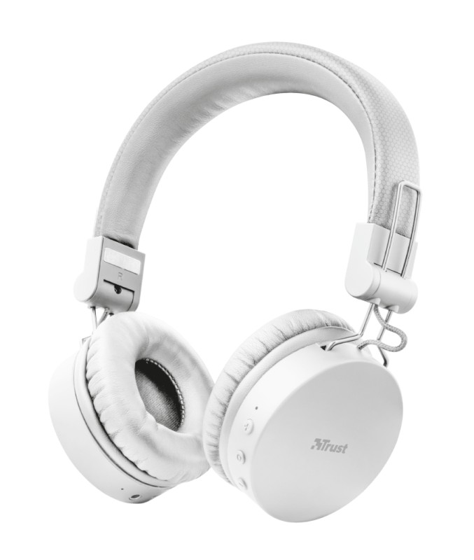 Trust 23909 auricular y casco Inalámbrico y alámbrico Auriculares Diadema Música MicroUSB Bluetooth Blanco