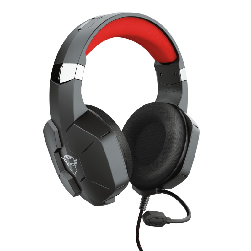 Trust GXT 323 Carus Auriculares Alámbrico Diadema Juego Negro, Rojo