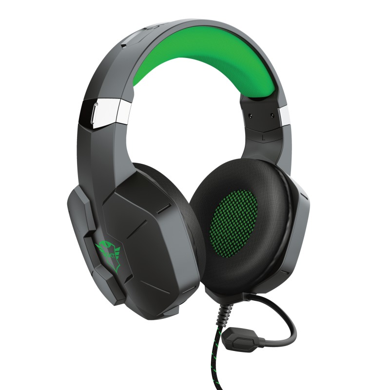 Trust GXT 323X Carus Auriculares Alámbrico Diadema Juego Negro, Verde