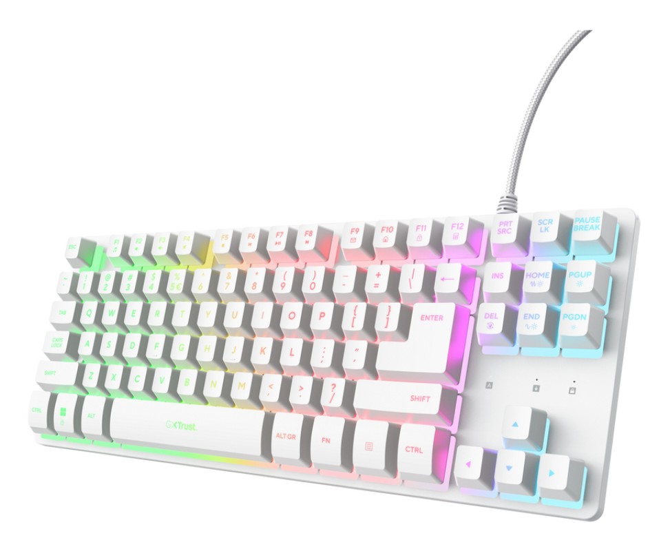 Trust GXT 833W Thado TKL teclado Juego USB QWERTY Español Blanco