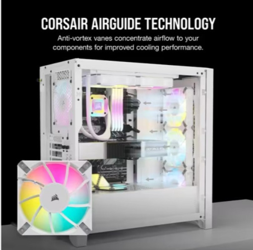 VENTILADOR CAJA ADICIONAL 12X12 CORSAIR AF120 ELITE RGB BLANCO