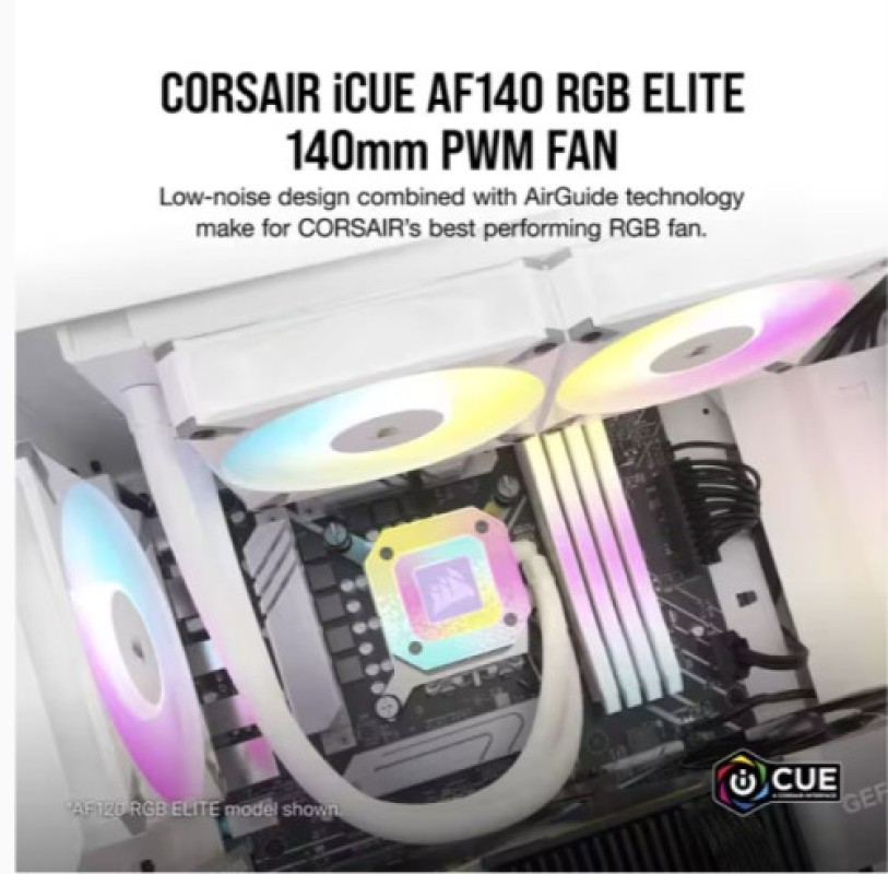 VENTILADOR CAJA ADICIONAL 14X14 CORSAIR AF140 ELITE RGB BLANCO