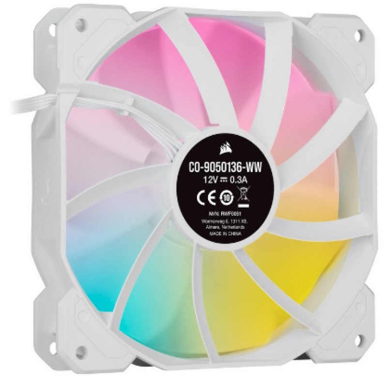 VENTILADOR CAJA CORSAIR AR120 SLIM SERIES AF120 ICUE RGB ARGB COMPATIBLE BLANCO SINGLE PACK CO-9050168-WW