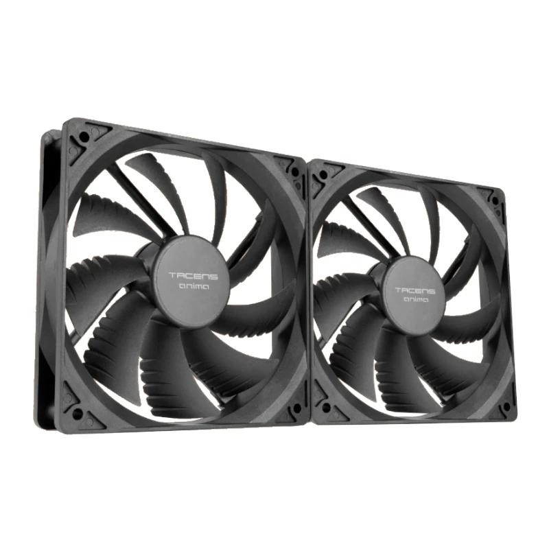 VENTILADOR INTERNO TACENS ANIMA AF12X2 12x12 14DB FLUXUS BEARING AIR-GUIDE BAJO RUIDO PACK 2 NEGRO
