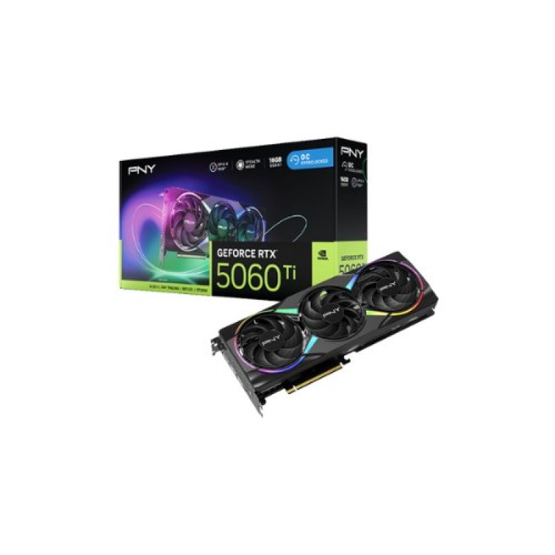 VGA PNY GEFORCE RTX 5060 TI ARGB OC 16GB GDDR7 128 BIT CUDA 4608 3xDP 1xHDMI TDP 180W TRIPLE Fan