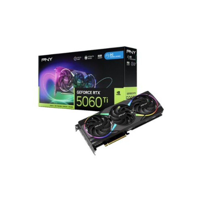 VGA PNY GEFORCE RTX 5060 TI OC 8GB GDDR7 128 BIT CUDA 4608 3xDP 1xHDMI TDP 180W DUAL FAN