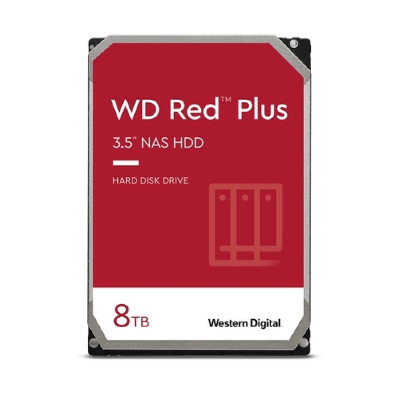 WD Red Plus NAS WD80EFPX - Disco duro - 8TB - interno - 3.5" - SATA III - 256MB